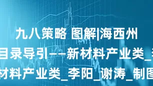 九八策略 图解|海西州招商引资目录导引——新材料产业类_李阳_谢涛_制图