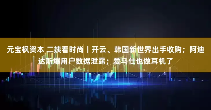 元宝枫资本 二姨看时尚｜开云、韩国新世界出手收购；阿迪达斯爆用户数据泄露；爱马仕也做耳机了